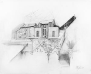 Untitled #2 (Rural Absorption Line), 2007, pencil on vellum, 25 in x 20 in